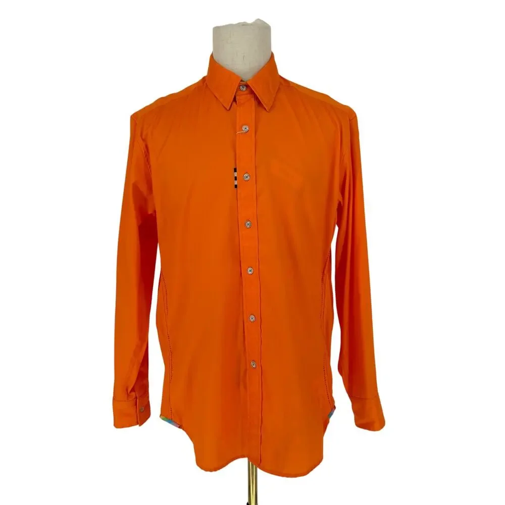 open lace back dress Hisdern Light Orange Cloud Stretch Dress Shirt for Corporate Workwear 5XL